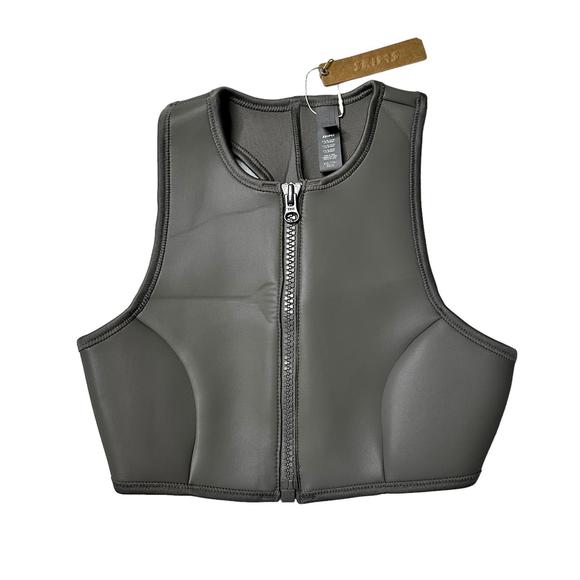 NWT Skims Rubberized Scuba High Neck Bikini Top Women’s XXS - Picture 1 of 5